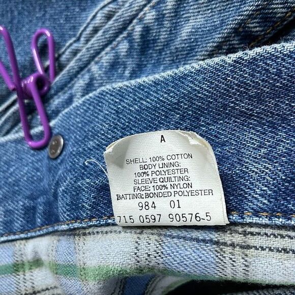 Vtg Levis Jacket Mens Large Flannel Lined Denim Trucker Made USA 90s Western Y2K - Picture 13 of 16